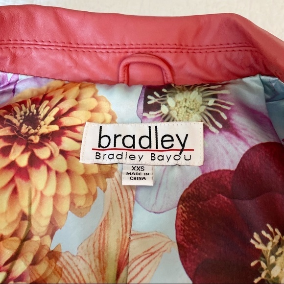 Bradley Bayou 100% Leather Peplum Ruffle Zip Front Jacket - XXS - Picture 4 of 15